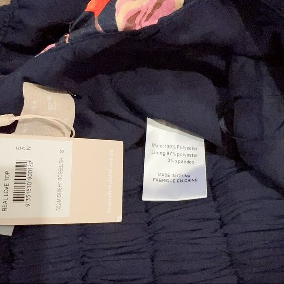 NWT Keepsake the Label Real Love Black Floral Ruffle Blouse Crop Top - Picture 4 of 11